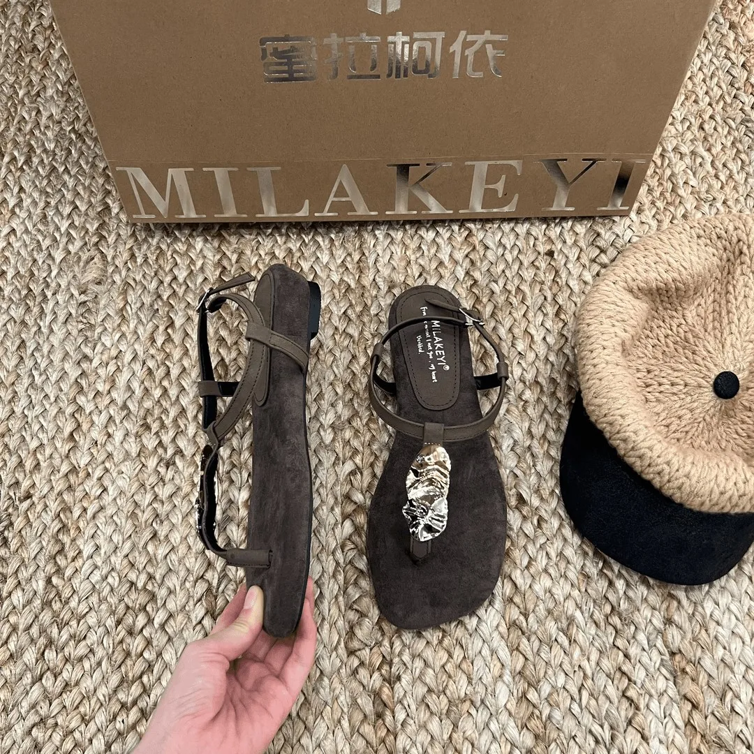 

Flat Flip-flop Student Toe-clip Strap Roman Beach Shoes Summer New Sandals for Women, Fairy-style Open-toe