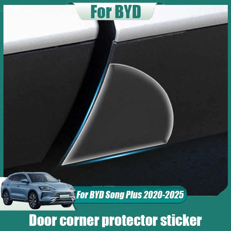 

For BYD Song Plus 2020 2022 2024 2025 Car door anti collision corner protector Door corner protector sticker Exterior
