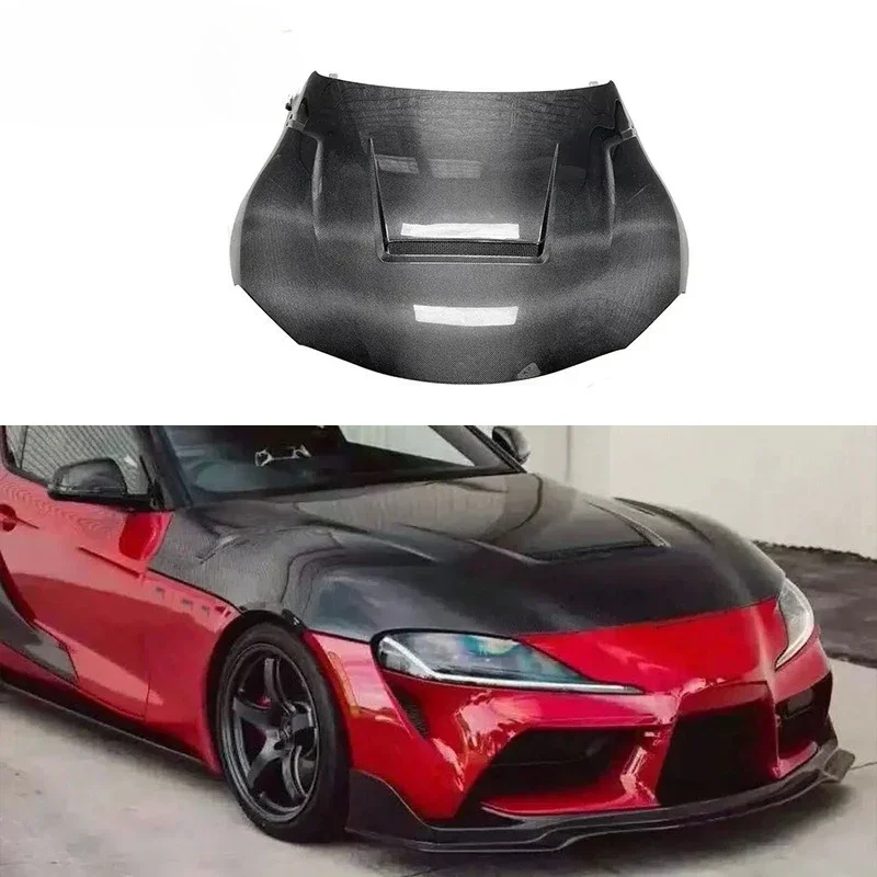 Suitable For Toyota Supra A90 A91 Engine Cover Carbon Fiber Bull Demon King Front Hood Modified Headcover
