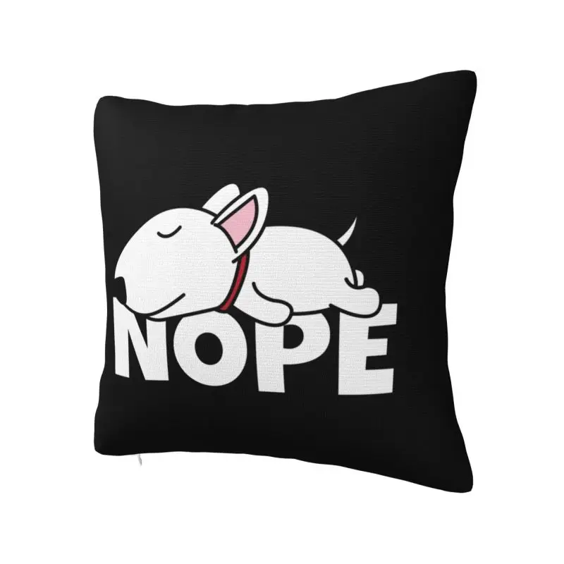 Nope Bull Terrier Dog Lazy Cushion Covers Animal Pet Velvet Cute Pillow Cases Home Decor