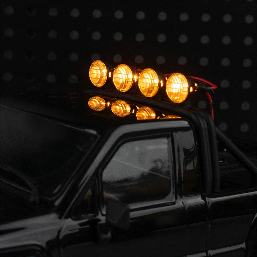 Yeahrun simulação 4 luzes de teto led para hpi venture hilux 1/18 rc caminhão carro peças atualização
