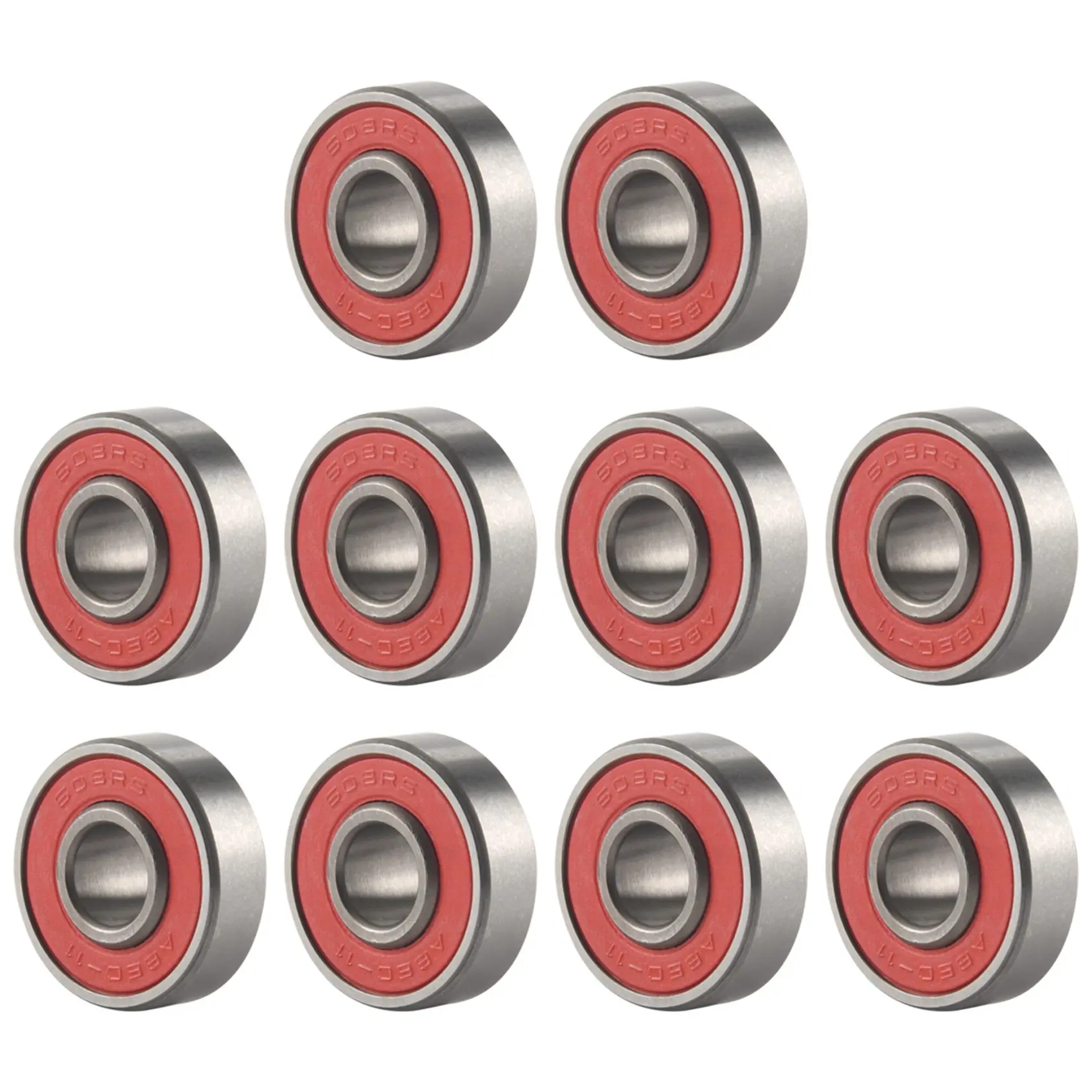 10Pcs 608-2RS Longboard Integrated Bearing Skateboard Wheel Bearing Inline Roller Skate Bearing 8X22X12.6Mm-AA26