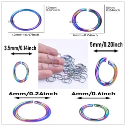 50/80/100Pcs Stainless Steel Rainbow Colored Jump Ring High-Quality Connector Pendant Jewelry Making Diy Earrings Necklaces Bulk