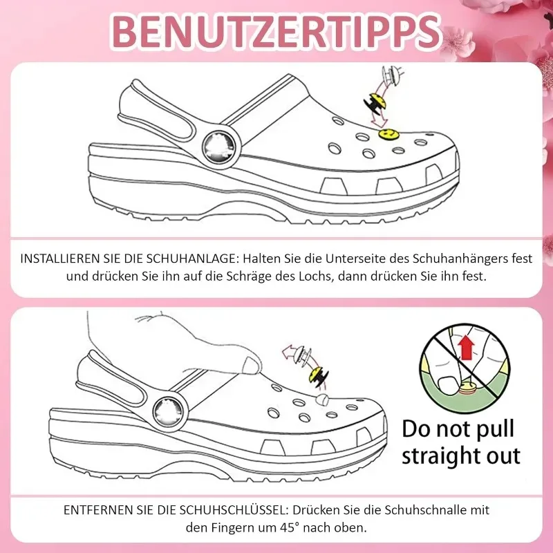 성인 및 소녀용 블링 나비 크록 참 16개, 크록 액세서리, 보석, 꽃 크록 참(신발 제외)