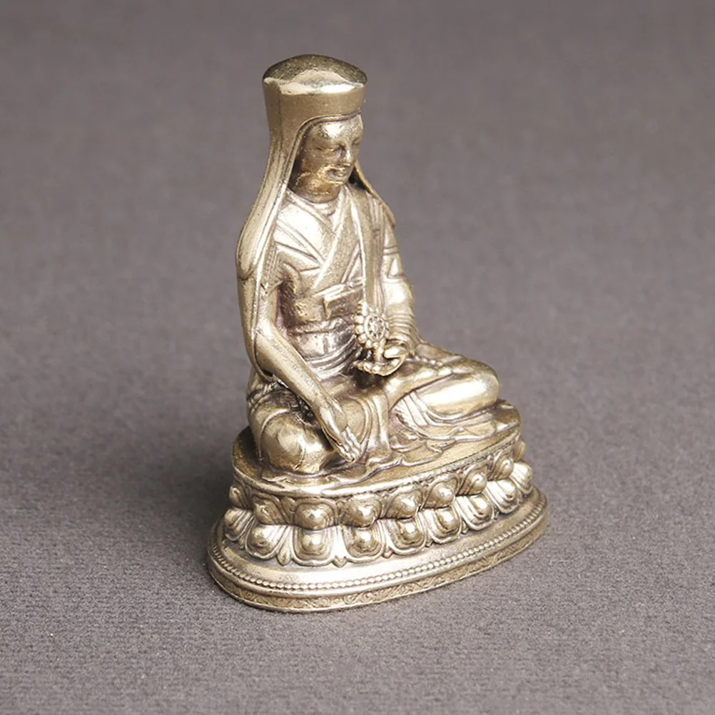 

Statue Retro Desktop Brass Statue Ornament Decor Vintage Buddha For Office Shelf Decoration