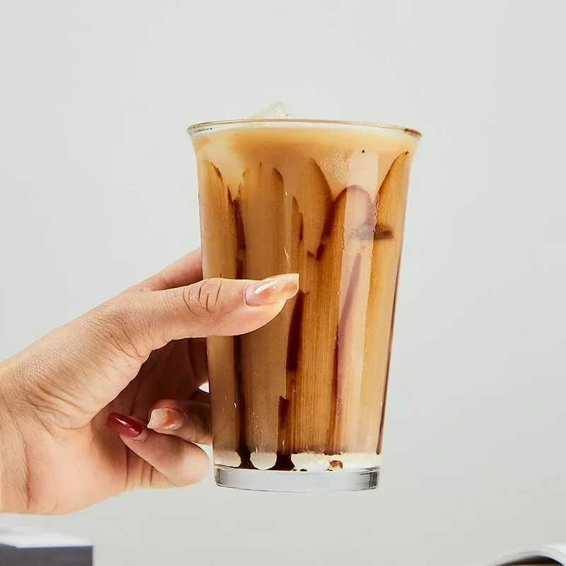 Koffiekopje Gekrulde Latte Cups Huishoudelijke Glazen Drinkwaren Sap Melk Eenvoudige Mok Transparante Waterflessen Glaswerk Kopjes Koffiewerk