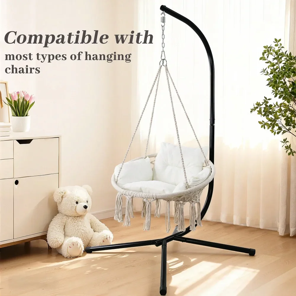 

Cotton Rope Hanging Indoor Hanging Round Chair With Cushion, 350LBS Capacity Patio Swing Chair, Safety Playing Hammock Chairfor