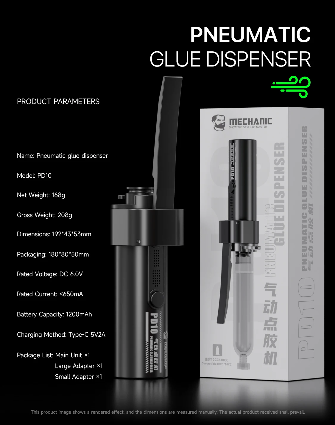 MONTEUR PD10 Elektrische Lijmdispenser Nauwkeurige Handmatige Lijmcontrole voor 10/30CC Soldeer Flux Pasta UV Hars Olie Applicator gereedschap