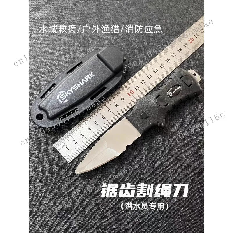 Multi-Function Stainless Steel Diving Leg Knife for Underwater Net Cutting – Emergency Self-Rescue Tool for Divers, Swimmers view 2