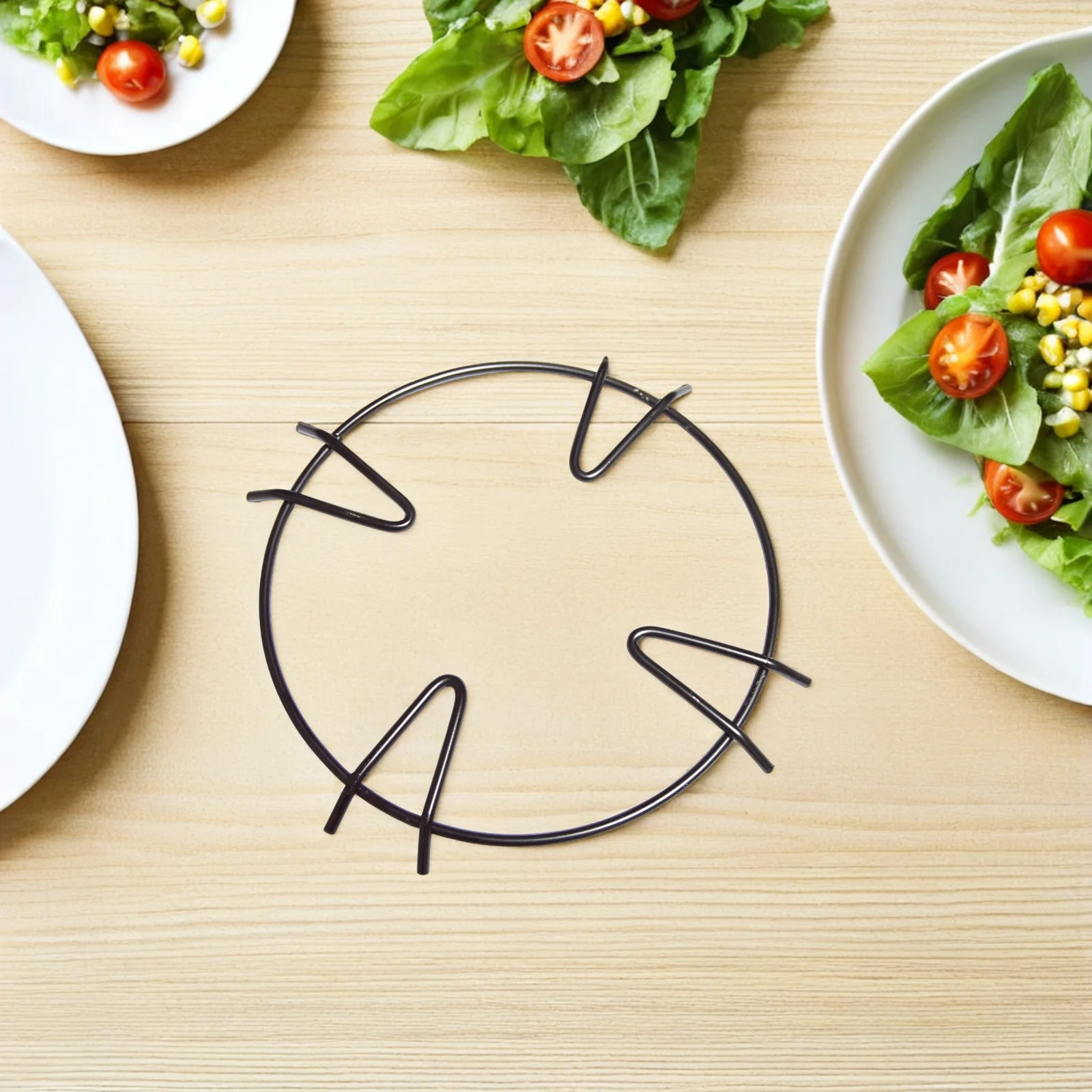 موقد غاز مستدير بأربعة مخالب من الحديد الزهر الأسود غير قابل للانزلاق حامل وعاء الحليب الصغير عموم دعم رف ووك حامل ملحقات الموقد