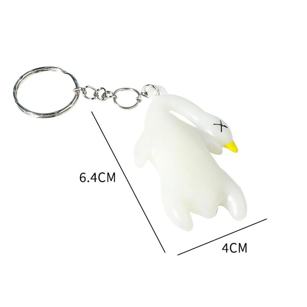 UV Color Changing Mini Roast Duck Keychain Pendant Glow At Night Roast Duck Keychain Ornament Car Rearview Mirror Handbag