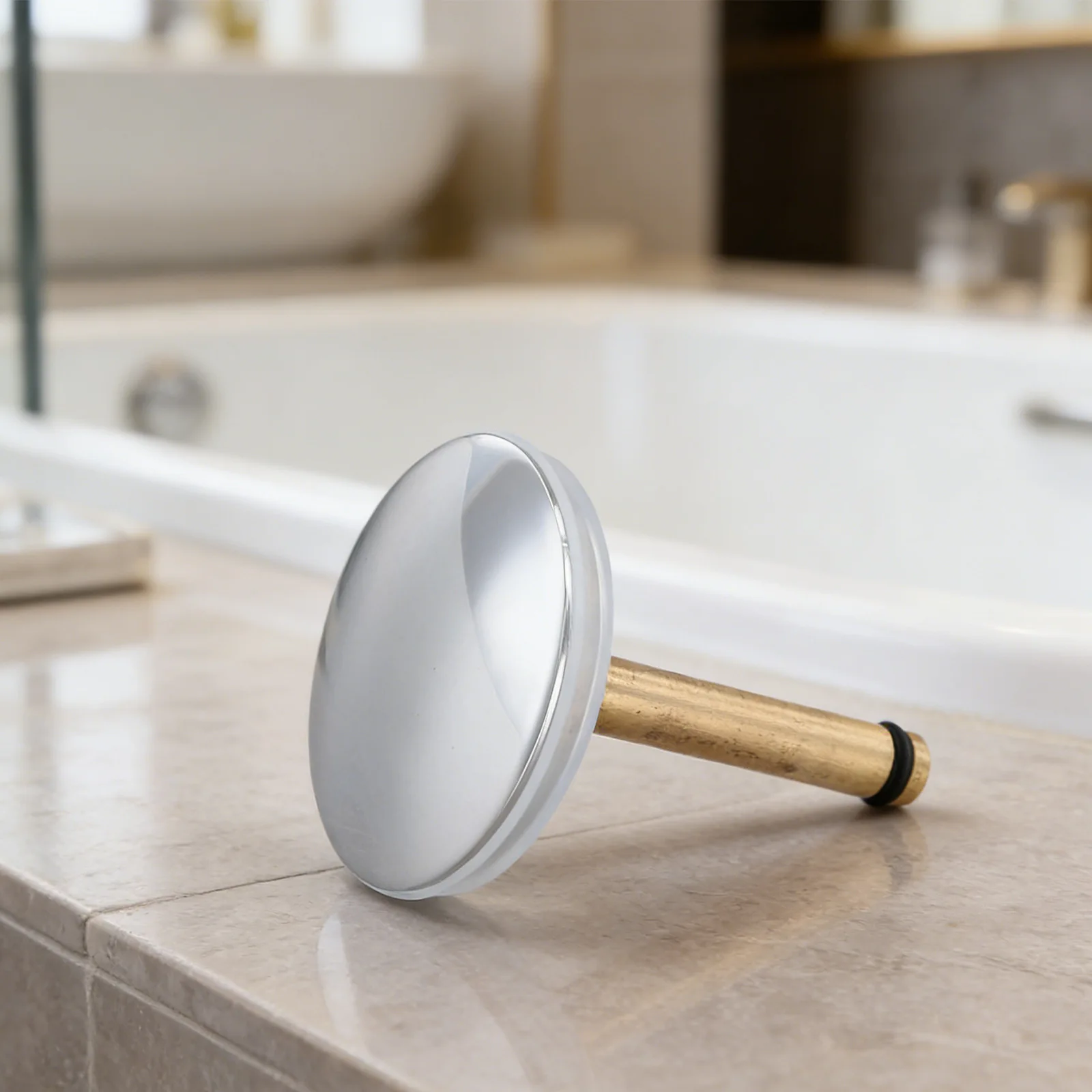 

1Pc 44mm Brass Bathtub Drain Stopper Adjustable Push Button Sink Waste Cover Anti-Clog Hair Strainer For Tub Basin