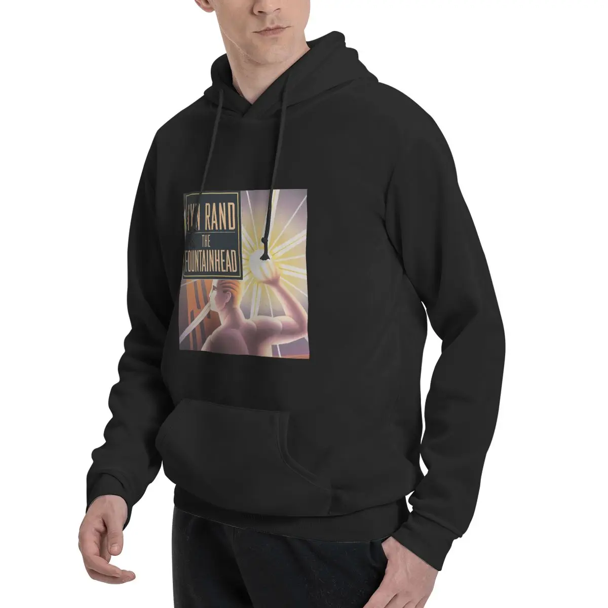 Hoodie de poliéster masculino, a nascente por Ayn Ingers' camisola, cores quentes Dif Tamanhos