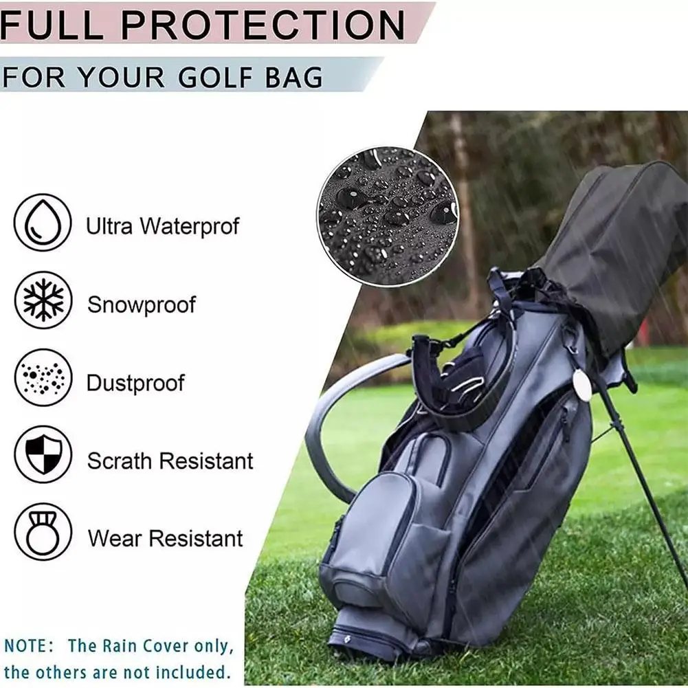 Sacca da Golf Rain Cover Club Bags Cape Hood accessorio da Golf antipolvere portatile per Golf Push cart Golf Bag Fitments U2h5