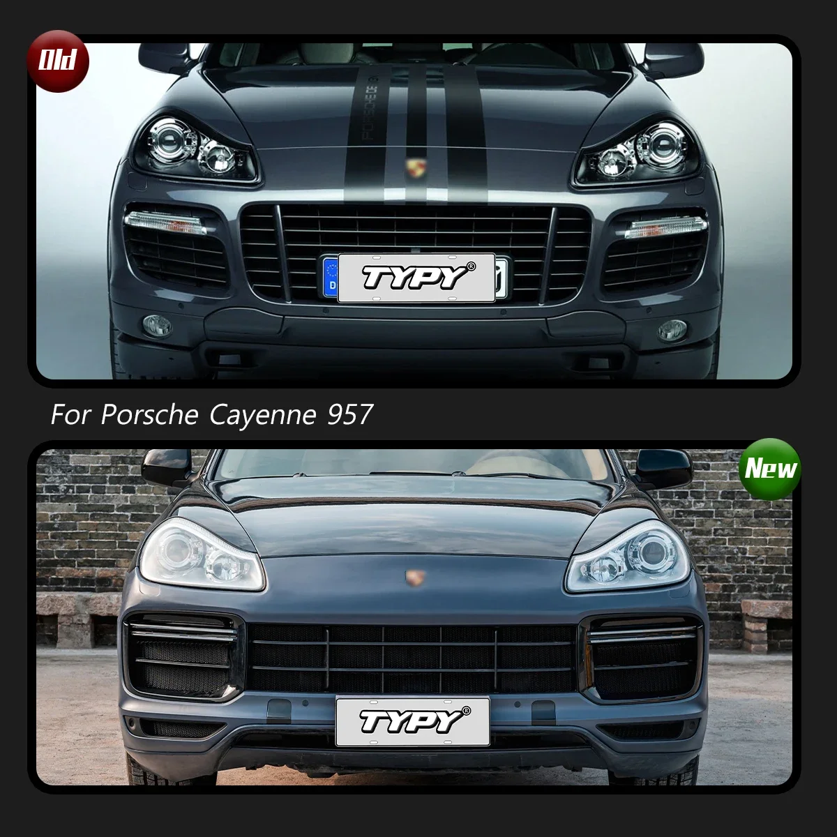 Car Accessories For Porsche Cayenne Front Bumper 2007-2010 957 Upgrade 2023 Turbo Style Fog Lights Headlights - view 2