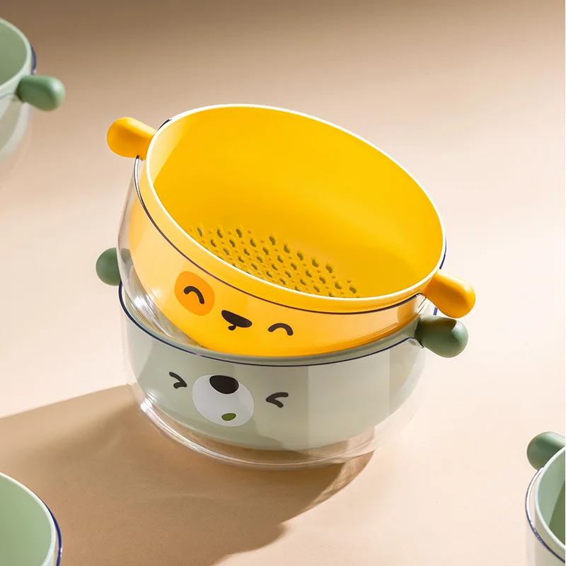 Double Layer Vegetable Washing Basket Kitchen Fruit Filter Drain Basket New Household Dish Strainer 4