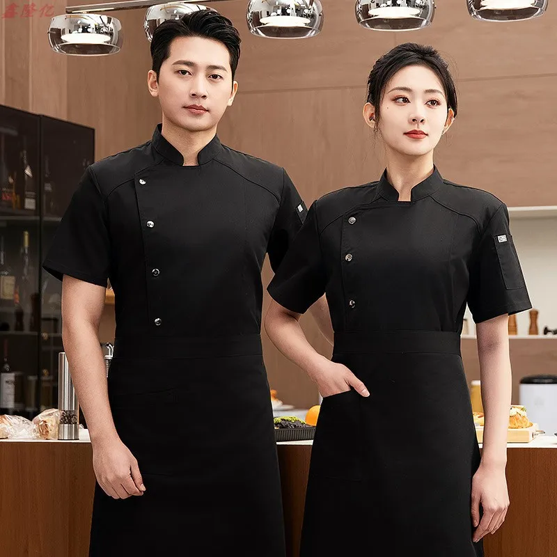 ฤดูร้อนบางBreathableตาข่ายแขนสั้นเสื้อเชฟสําหรับจัดเลี้ยงโรงแรมร้านอาหารโรงอาหารPastry Baker Workwearเสื้อผ้าห้องครัว