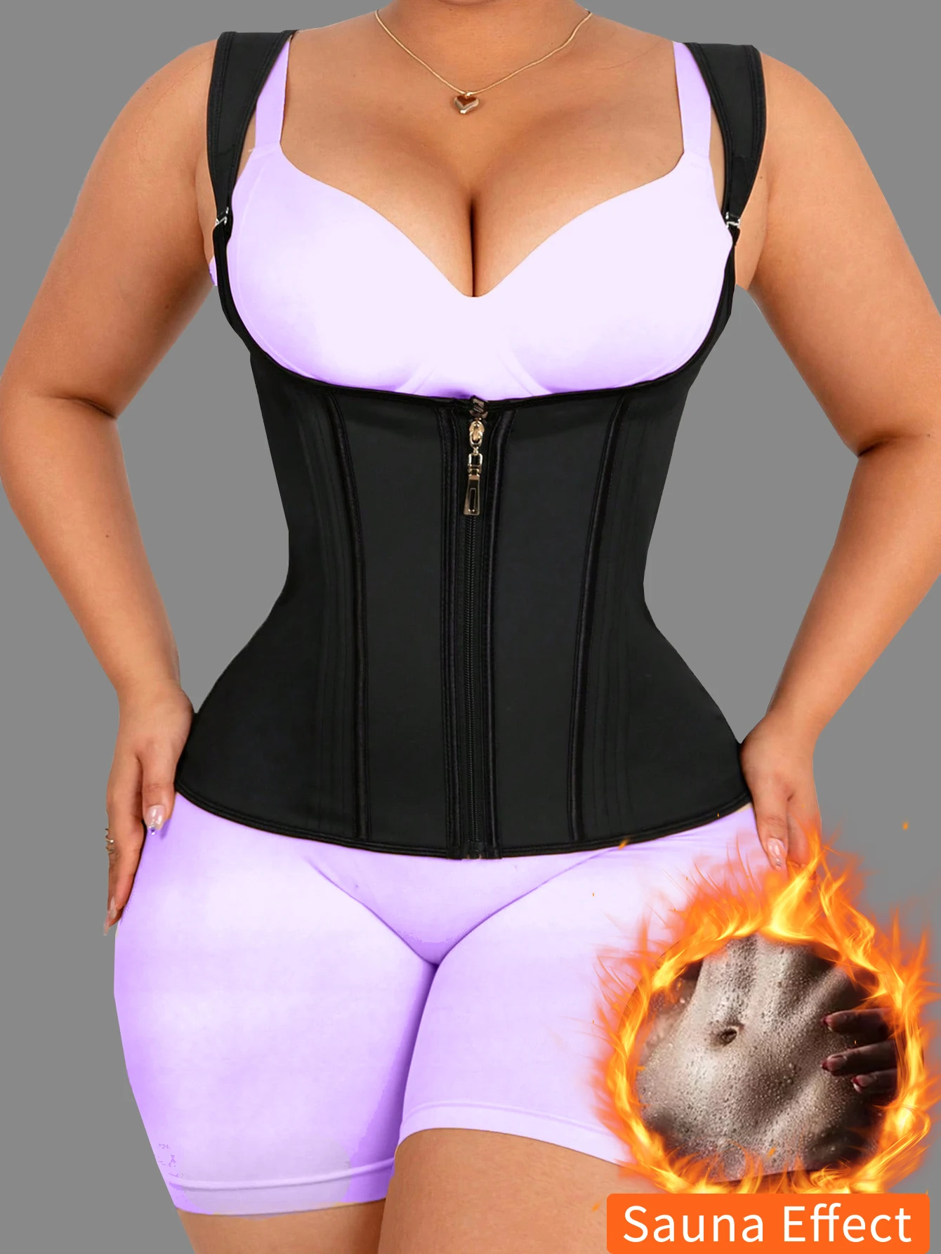 여성용 허리 트레이너 1개, 본드 라텍스 허리 코르셋, 스포츠 쉐이핑 탱크탑, 블랙