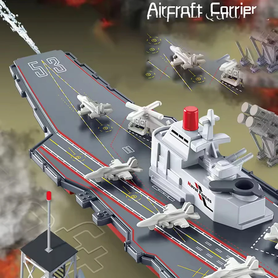 Children Large Educational Toys for Children Simulated Children's Inertial Aircraft Carrier Water Jet Ship Kindergarten Small GI