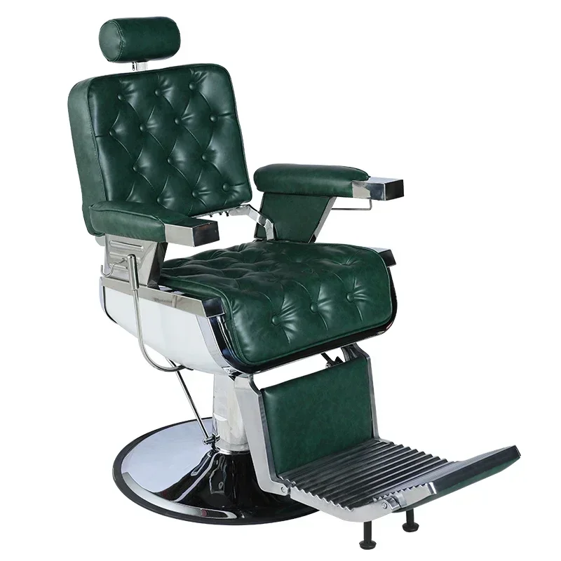 

Hot SalesOil Head Chair For Hair Salon Reclining Men's Large Chair Barber Hot Dyeing Retro Hairdressing Chair Lifting Rotating R