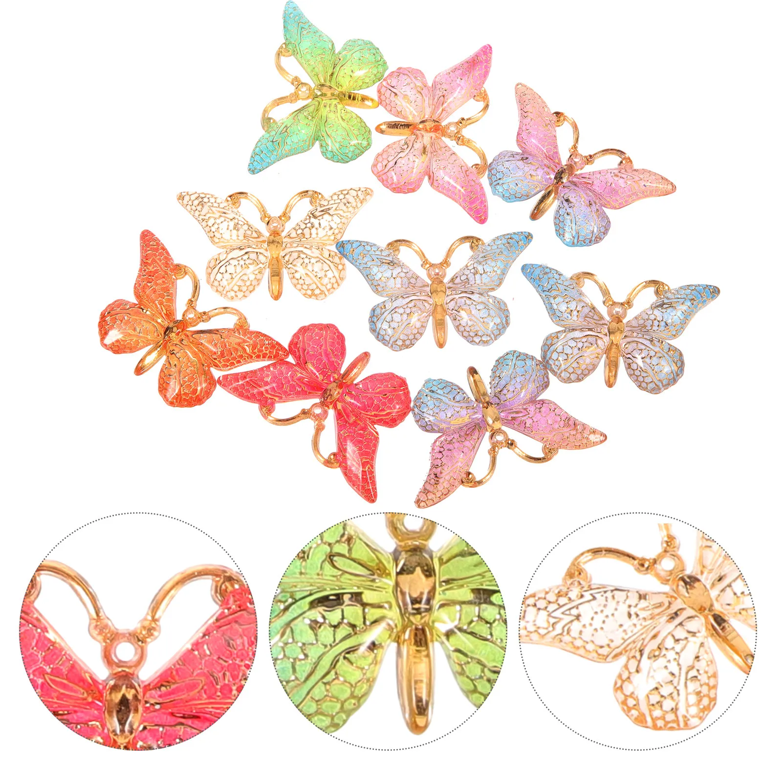 

50Pcs Decorative Butterfly Charms for DIY Crafts Jewelry Making Bracelet Making Potted Planter Wedding Decoration Unique