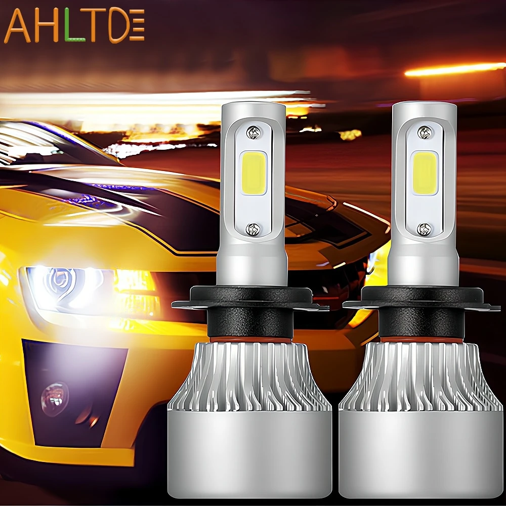 

2PC Car S2 LED Headlight Fog Light H3 H4 H7 H11 9006 9007 9012 Automotive Outdoor Brake Signal lamp ultra bright HeadLamp 8000LM