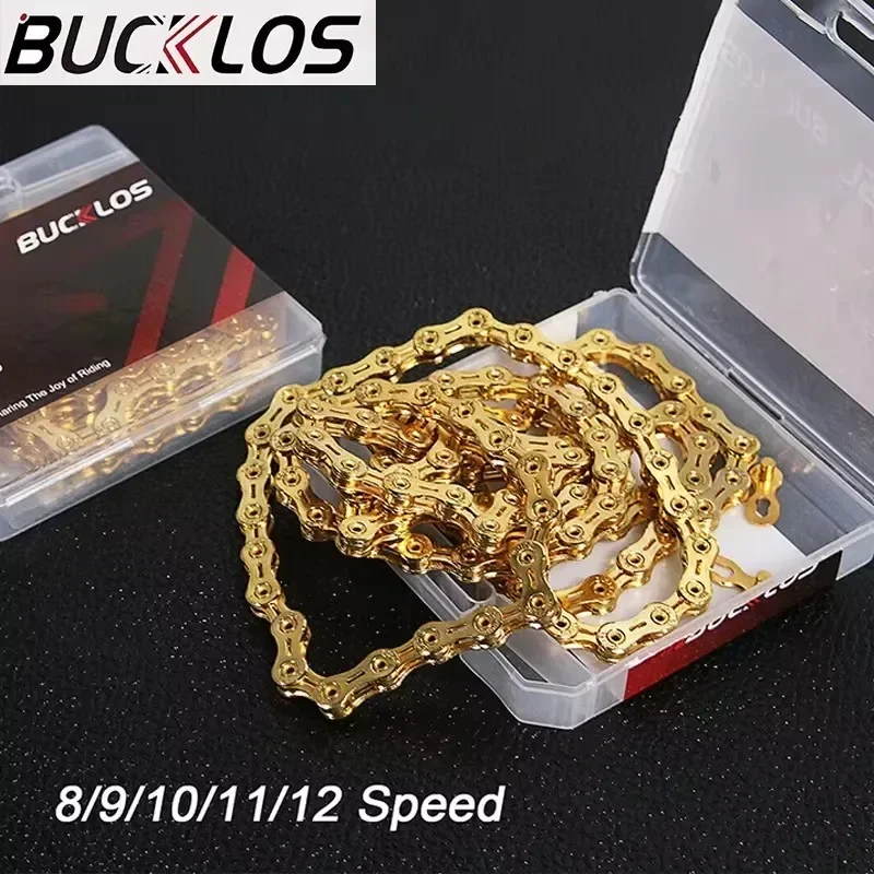 

BUCKLOS 8/9/10/11/12 Speed Bicycle Chain 116/126 Links Bike Chain 9v 10v 11v Road MTB Current L/EL/SL for SHIMANO Cycling Parts