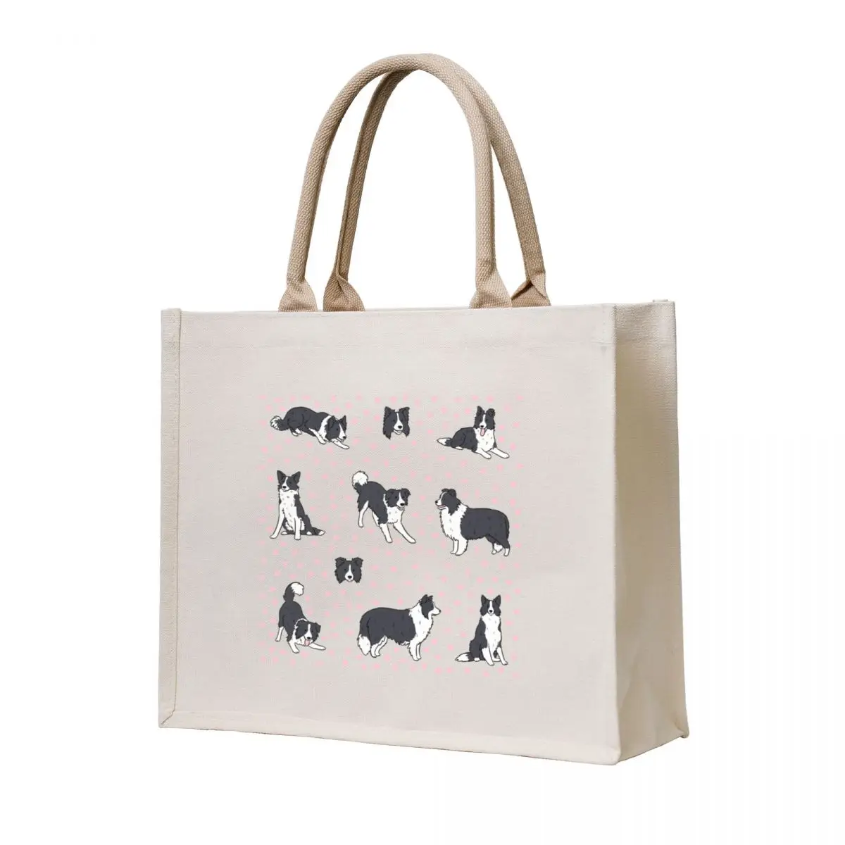 

Border collie cute pack Tote Bag large size bags Custom bag Handbags women