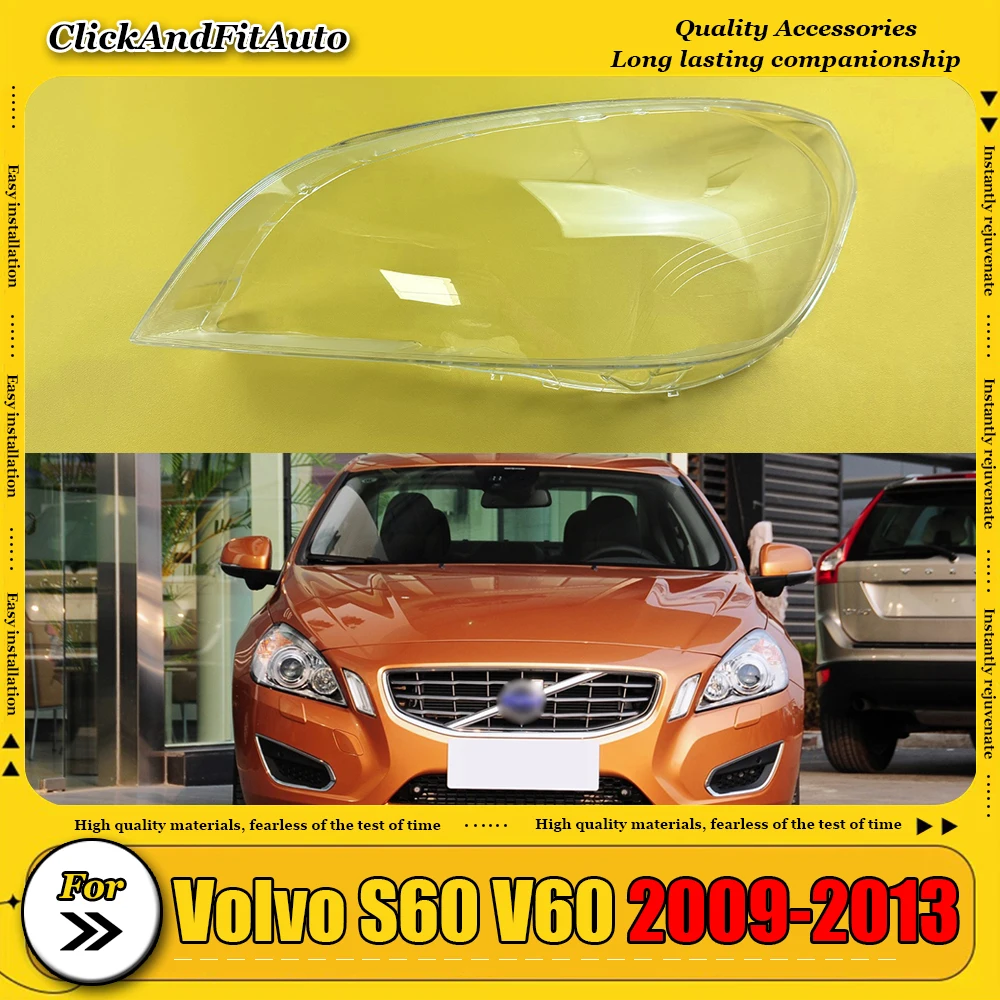 

For Volvo S60 V60 2009-2013 Front Headlight Shell Transparent Lampshade Headlamp Cover Lens Lamp Shade Plexiglass