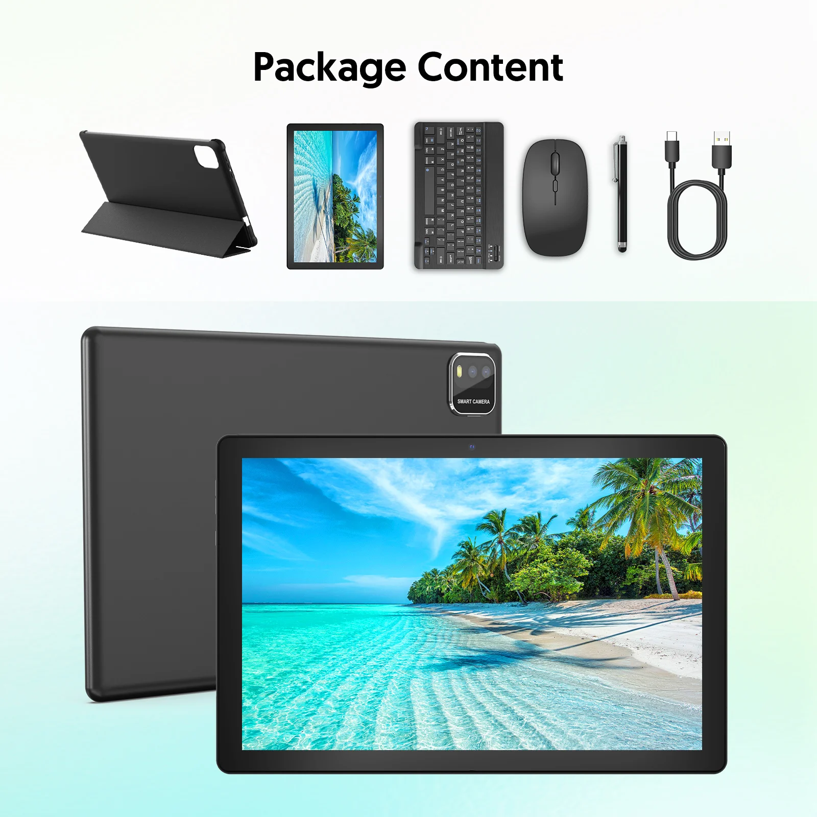 BAKEN 10インチ Android 15 タブレット、12GB（3+9拡張可能）RAM +
