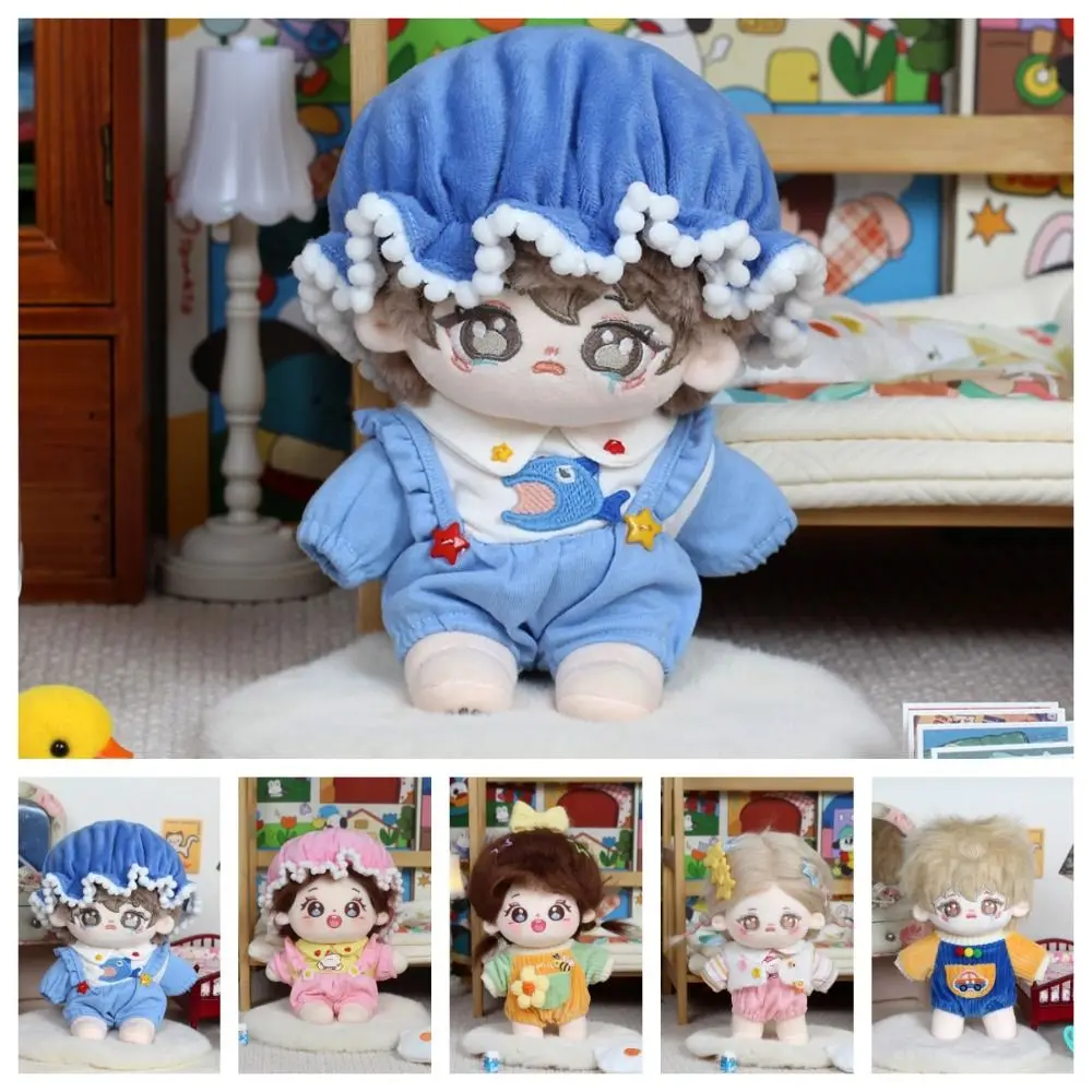 

20CM Doll Plush Clothes Cotton Dolls Bodysuit Idol Plush Doll Hat Lovely Soft Car Bee Flower Cartoon Kawaii Doll Rompers