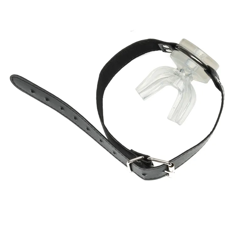 Leather Adjustable Strap on Mouth Gag for Silicone Breathable Gag for Adult Bondage Restraints Sex Play