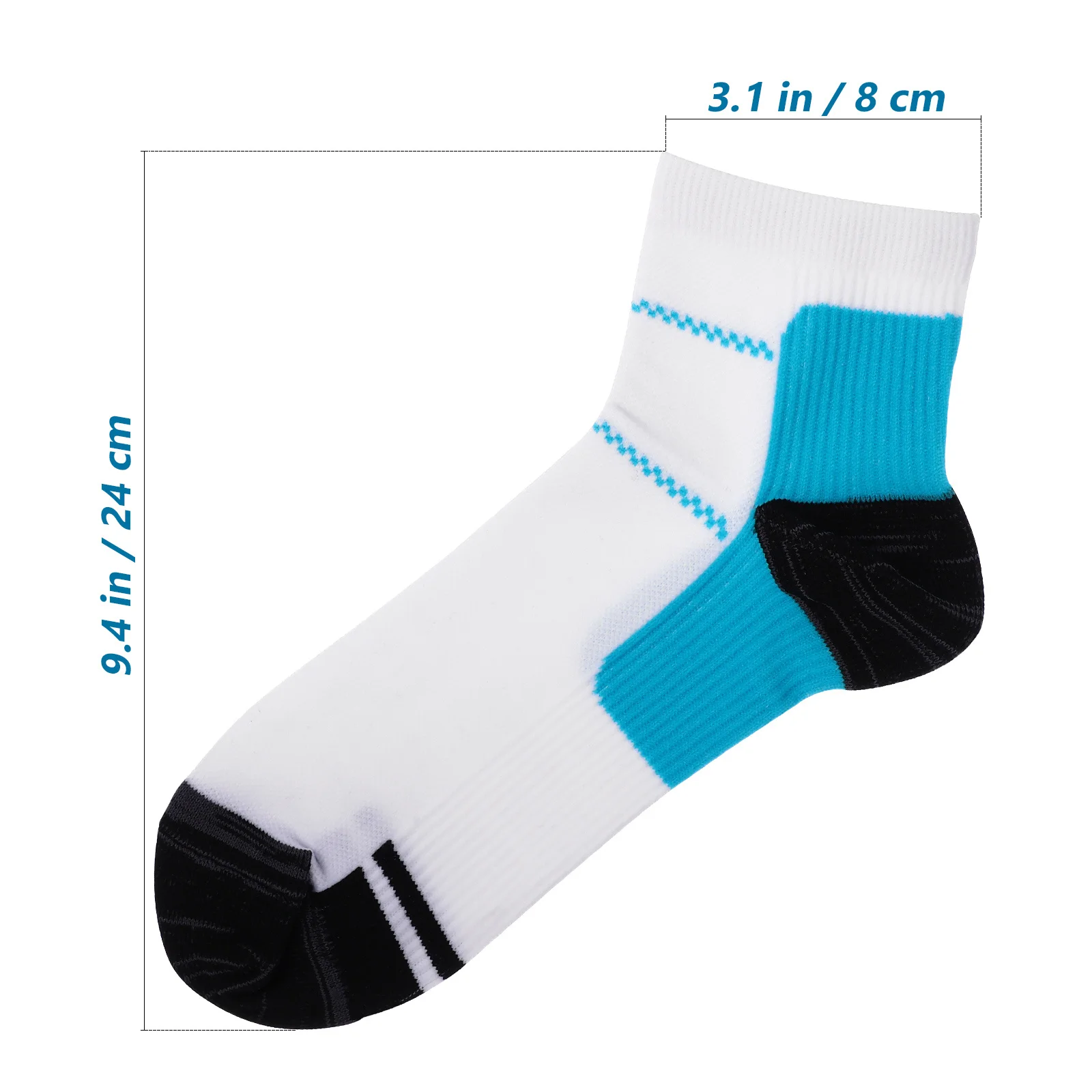 زوج من الجوارب الضاغطة للقدم باللون الأزرق والأبيض مصممة لتخفيف آلام القوس والراحة اليومية، جوارب ضغط للقدم