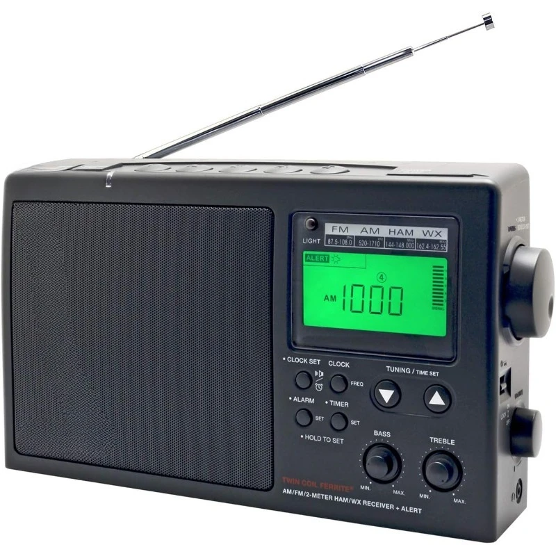 CCRadio-2E clima FM portátil mejorado y banda de jamón de 2 metros (negro) CC2BE