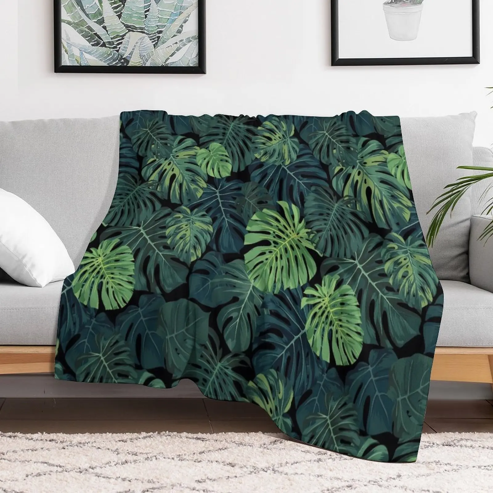 

Monstera leaves Throw Blanket Blankets Sofas Of Decoration Travel Blankets Soft Big Bed Tourist Blankets