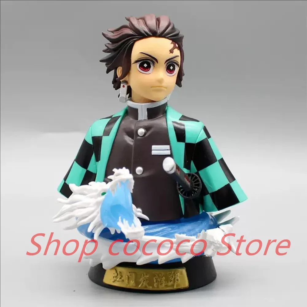 15cm Demon Slayer Gk Tanjirou Half-Length Portrait Figure With Light Dolls Pvc Model Surprise Gifts Birthday Gift