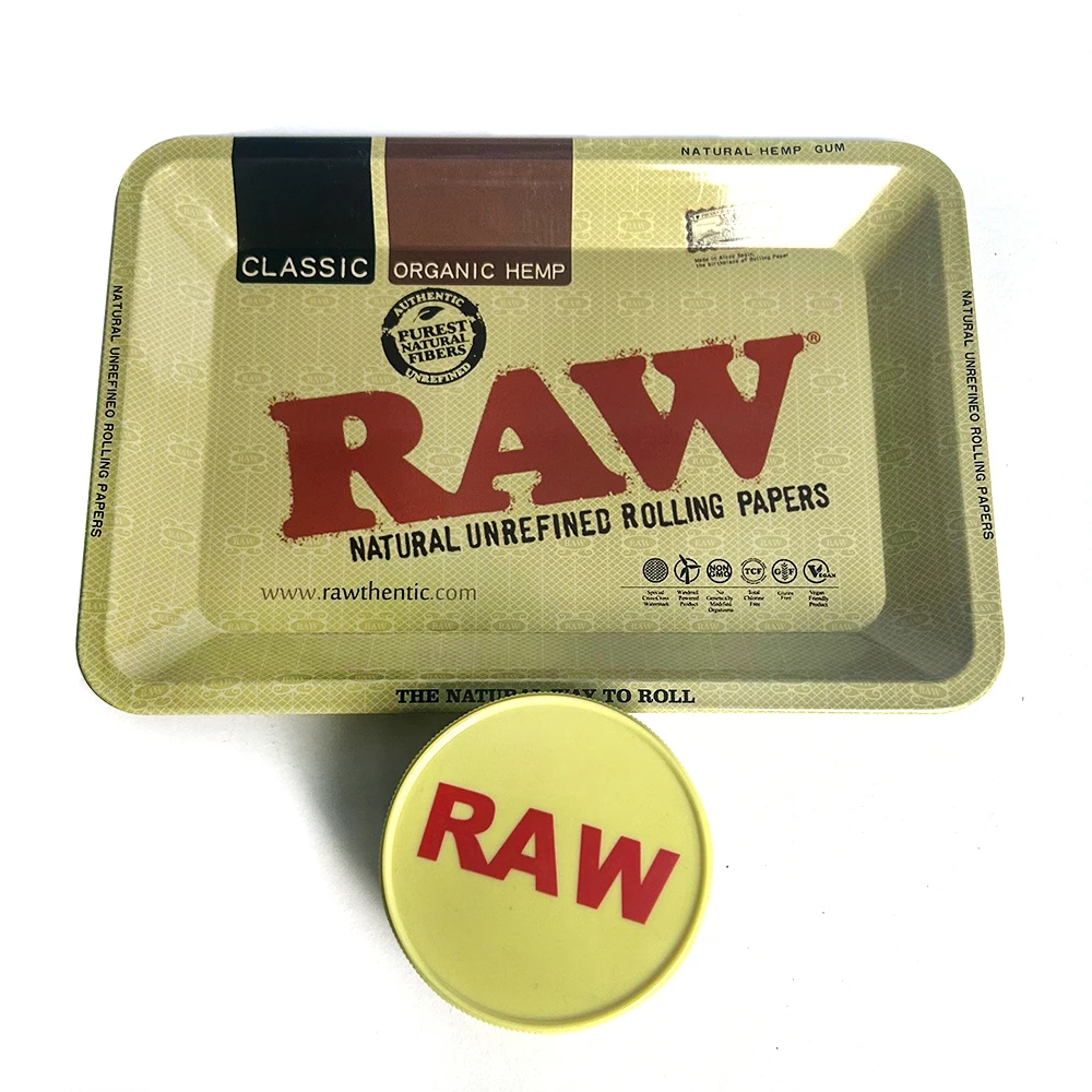 60MM Plastics Herb Grinder 2 layer Cigarette Spice Crusher With 18x12.5cm Metal Tobacco Rolling Tray Smoking Accessories - view 2