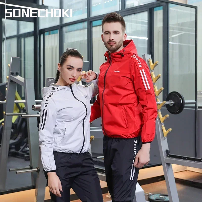 Sauna Suit Men Burning Sportswear Women Tracksuit Gym Clothing Set Fitness Bodybuilding Weight Loss Sweating Suit Plus Size