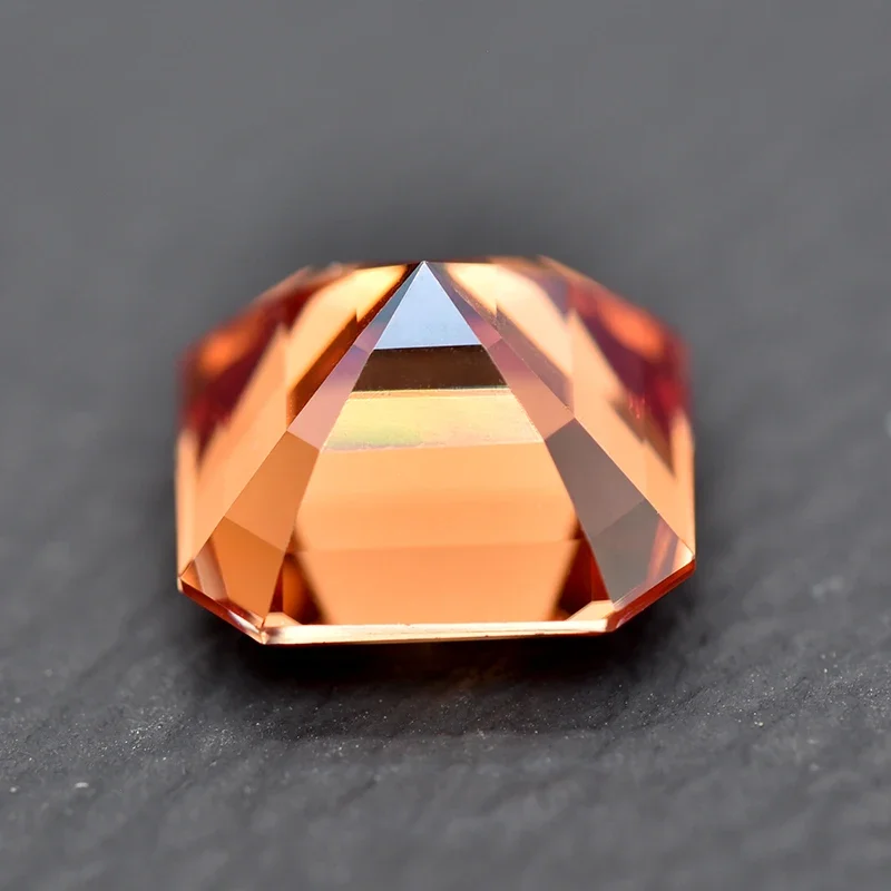 Moissanit-Stein, Asscher-Schliff, Wassermelonenrot, VVS1, DIY-Ring, Halskette, Hauptmaterialien, bestandenem Diamanttester-Zertifikat – Detail 4