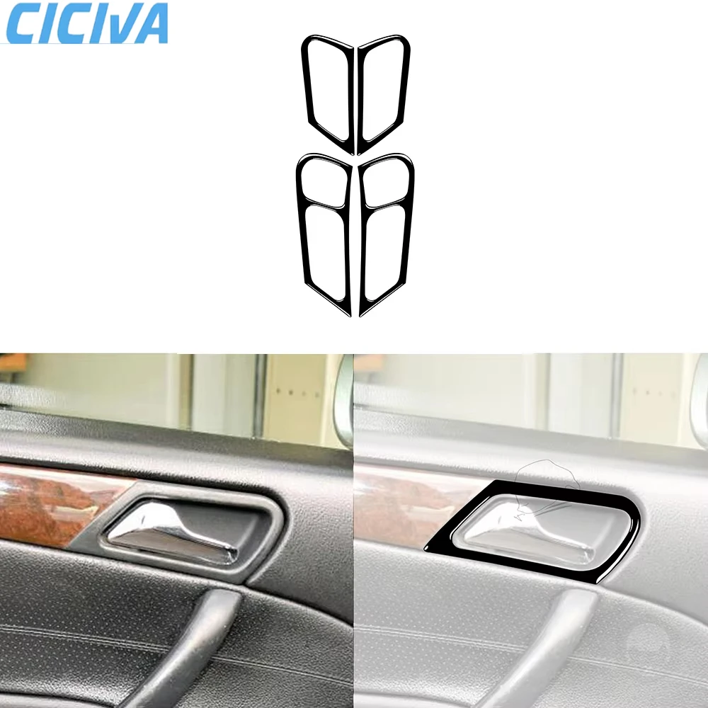 For Mercedes-Benz C Class W203 2005-2007 Door Puller Panel (Without Power Seat) Cover Car Trim Accessories Piano Black Stickers