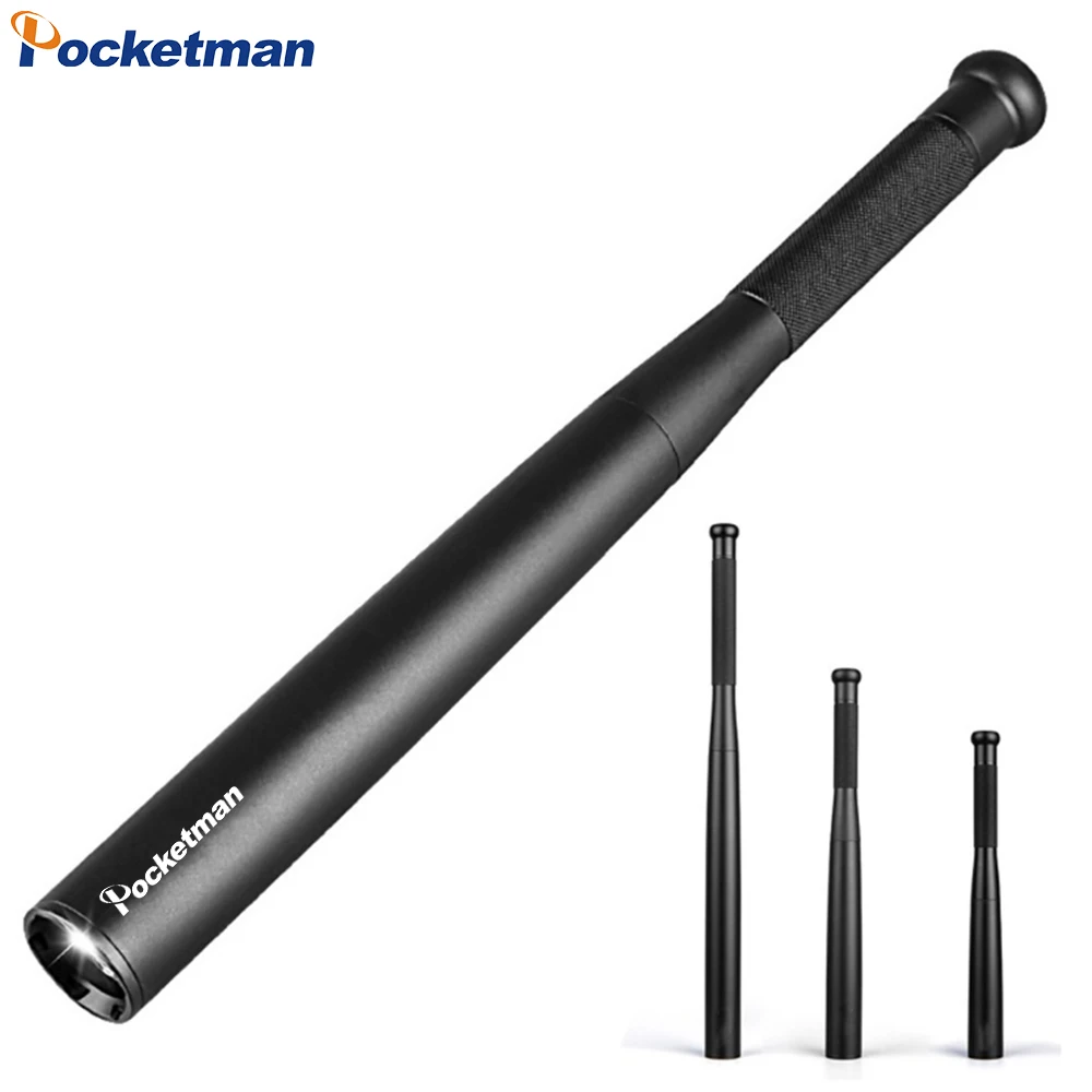 Pocketman Portable Baseball Bat LED Flashlight  Super Bright  aluminium alloy Torch for Emergency and Self Defense z44