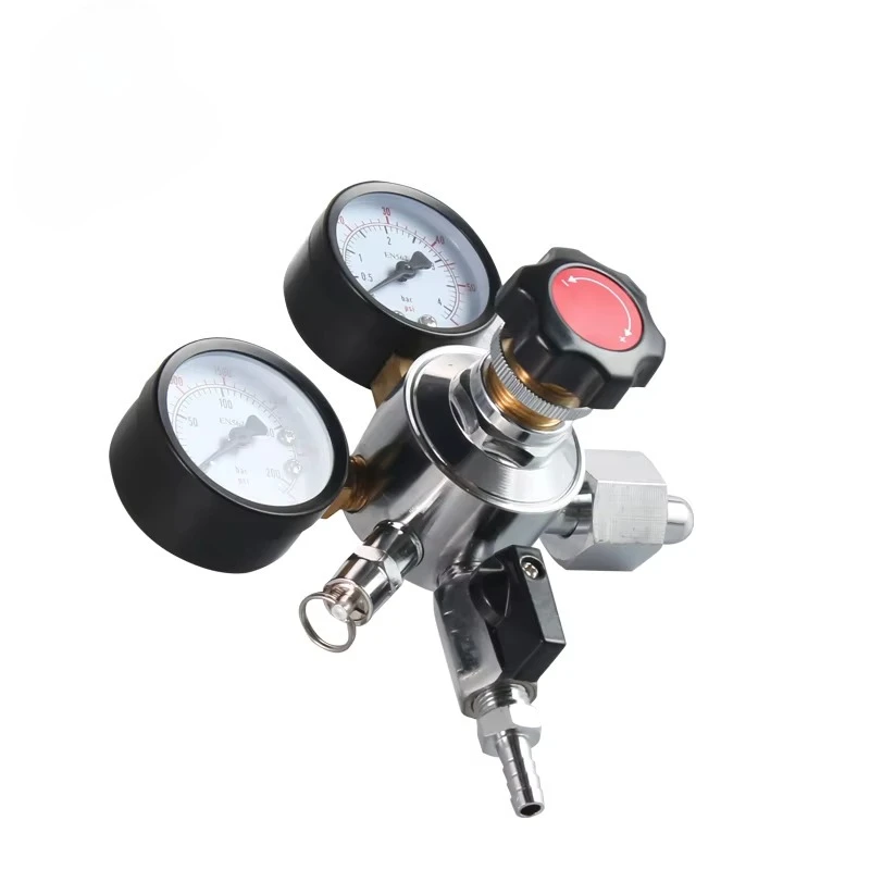 CGA320,W21.8,G5/8'' CO2 Regulator Dual Gauge Beer Barrel Pressure Reducing Valve