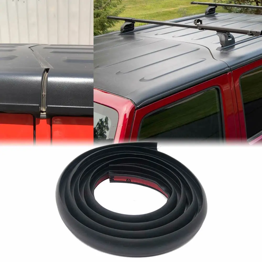 Roof Flow Seal Strip for 2007-2021 Jeep Wrangler JK JL Waterproof Dustproof Reduce Noise Sun-Resistant Durable Silicone