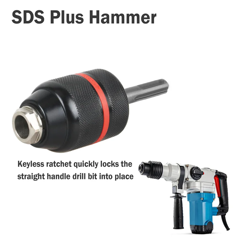 

AT51-Keyless Drill Chuck With SDS Plus Adaptor For 1/2 In Change Self-Tighten Drill Chuck, 3-Jaw SDS Chuck Adapter