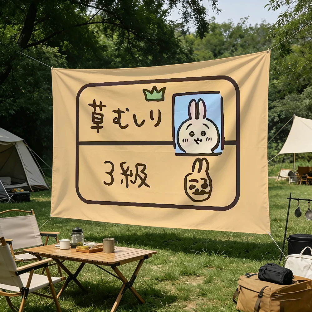 Cartoon C-Chiikawa-S Niedliche Flagge für Wohnzimmer, Zuhause, Wohnheim, Dekoration, Wand, Outdoor, Camping, Party, Banner, Geschenke – Detail 12