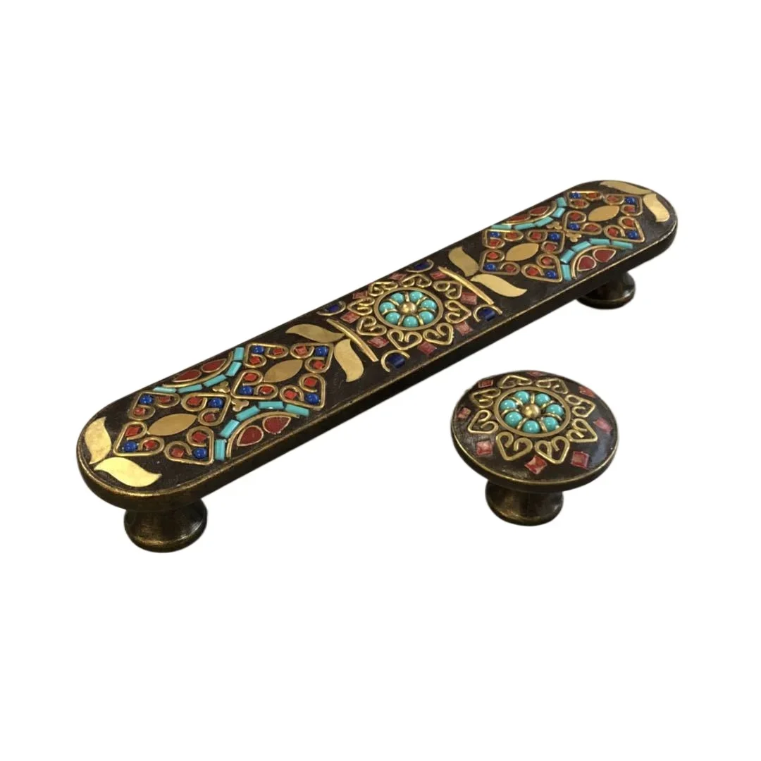 Nepalese Ethnic Alloy Art Handles for Cabinets & Drawers, Home Decor