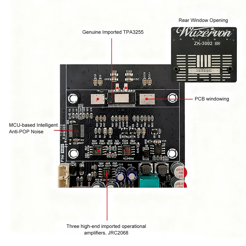 DC 18-50V ZK-3002 2G Zweite Generation Verbesserte Reine Endstufen-Verstärkerplatine 600W Zweikanal-Mono-Verstärker TPA3255-Chip – Detail 14
