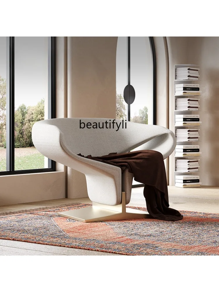 Light Luxury Leisure Chair Ribbon Chair Special-Shaped Art Design Model Room Living Room Single-Seat Sofa Chair Fabric Complete