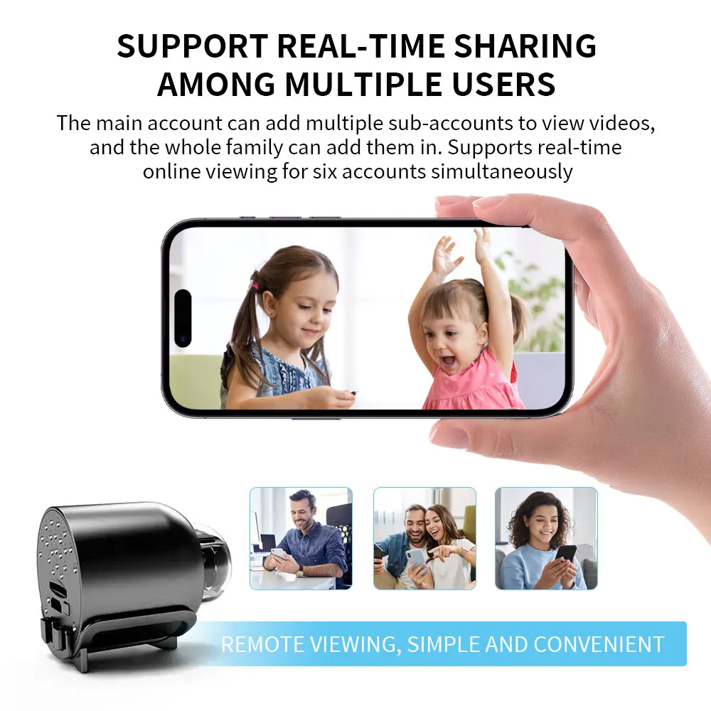 كاميرا حماية أمنية HD كاميرا واي فاي صغيرة مسجل فيديو لاسلكي كاميرا مراقبة المنزل الذكي للرضع والحيوانات الأليفة