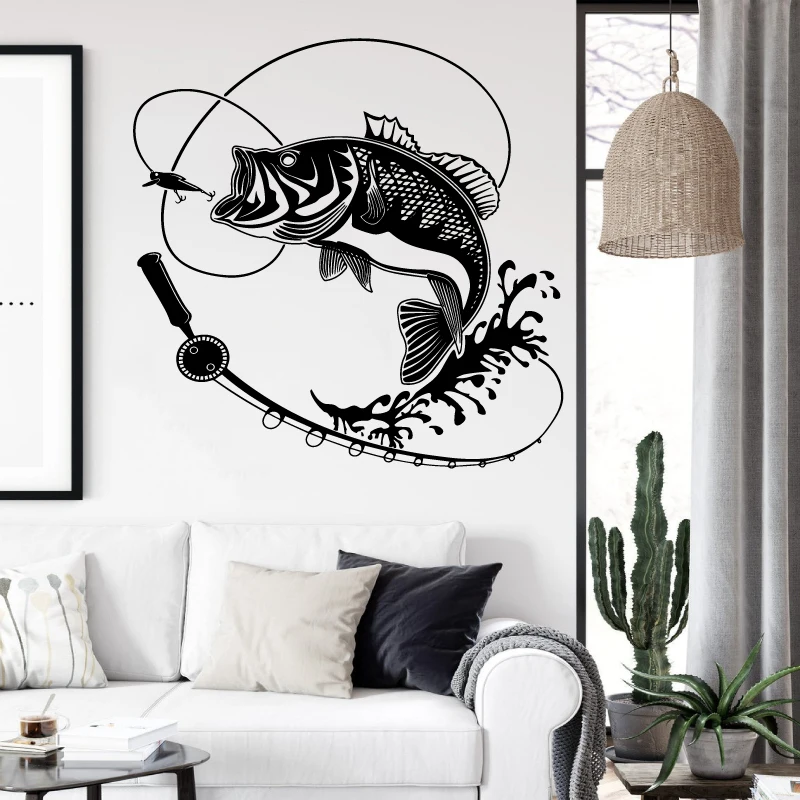 Fishing Wall Sticker Fishing Club Car Sticker Glass Sticker Window Porch Home Decor Waterproof Removable Decal Mural Gift 2KN2